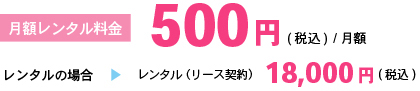 月額レンタル料金500円（税込）